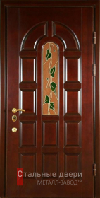Стальная дверь Дверь с витражом №20 с отделкой МДФ ПВХ